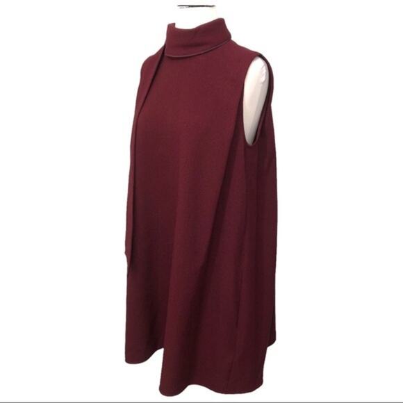 Victoria Beckham Iron Red Burgundy Sleeveless Crepe Mini Dress Size 0 NWT - Picture 4 of 9
